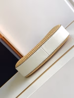 Prada Shoulder Bag in Woven Straw and White Leather - Image 9