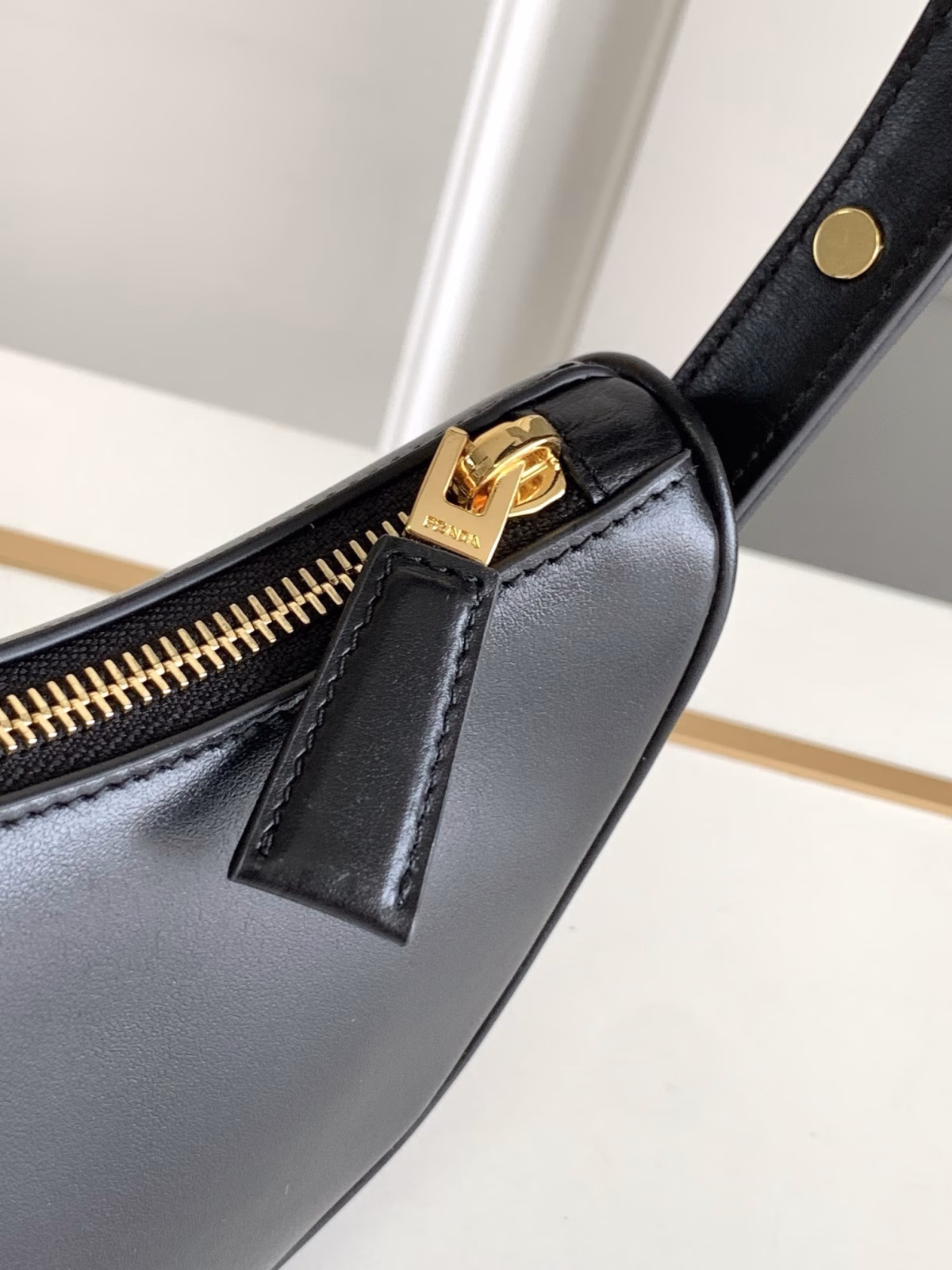 Prada Arque Mini Shoulder Bag in Black Leather - Image 4