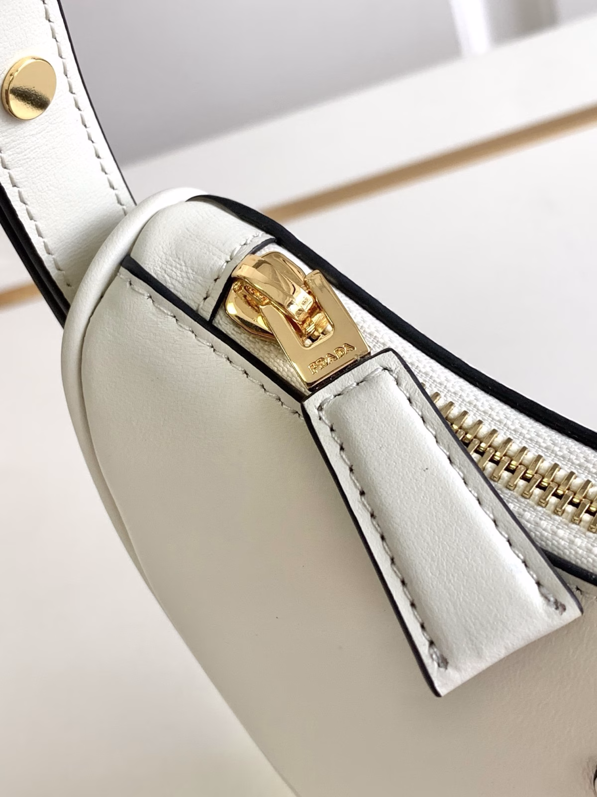 Prada Arque Mini Shoulder Bag in White Leather - Image 7