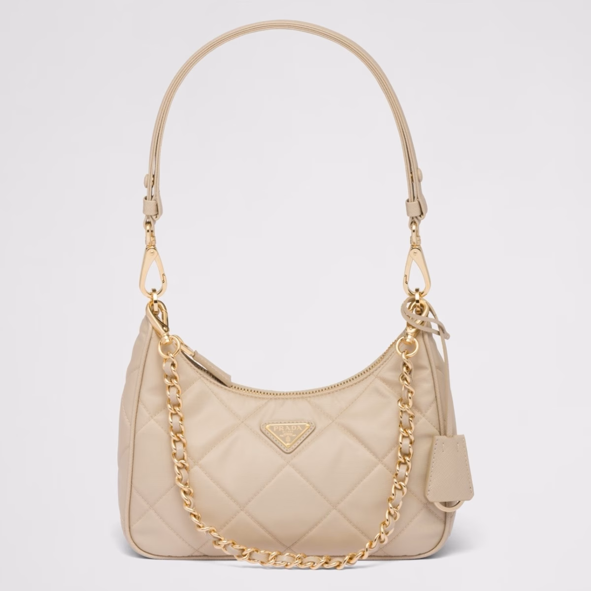 Prada Re-Edition 1995 Chaine Mini Bag in Beige Re-Nylon - Image 1