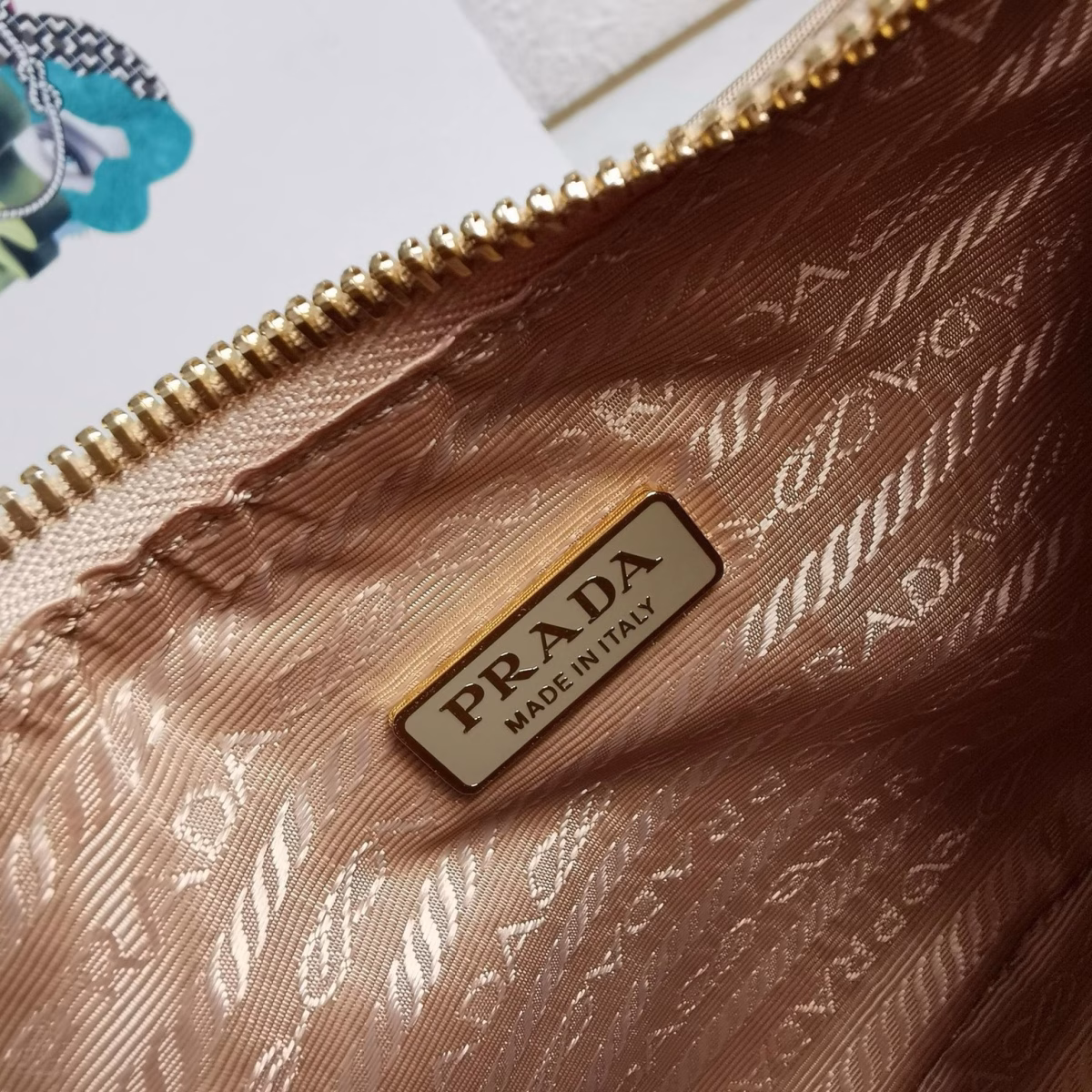 Prada Re-Edition 1995 Chaine Mini Bag in Beige Re-Nylon - Image 8