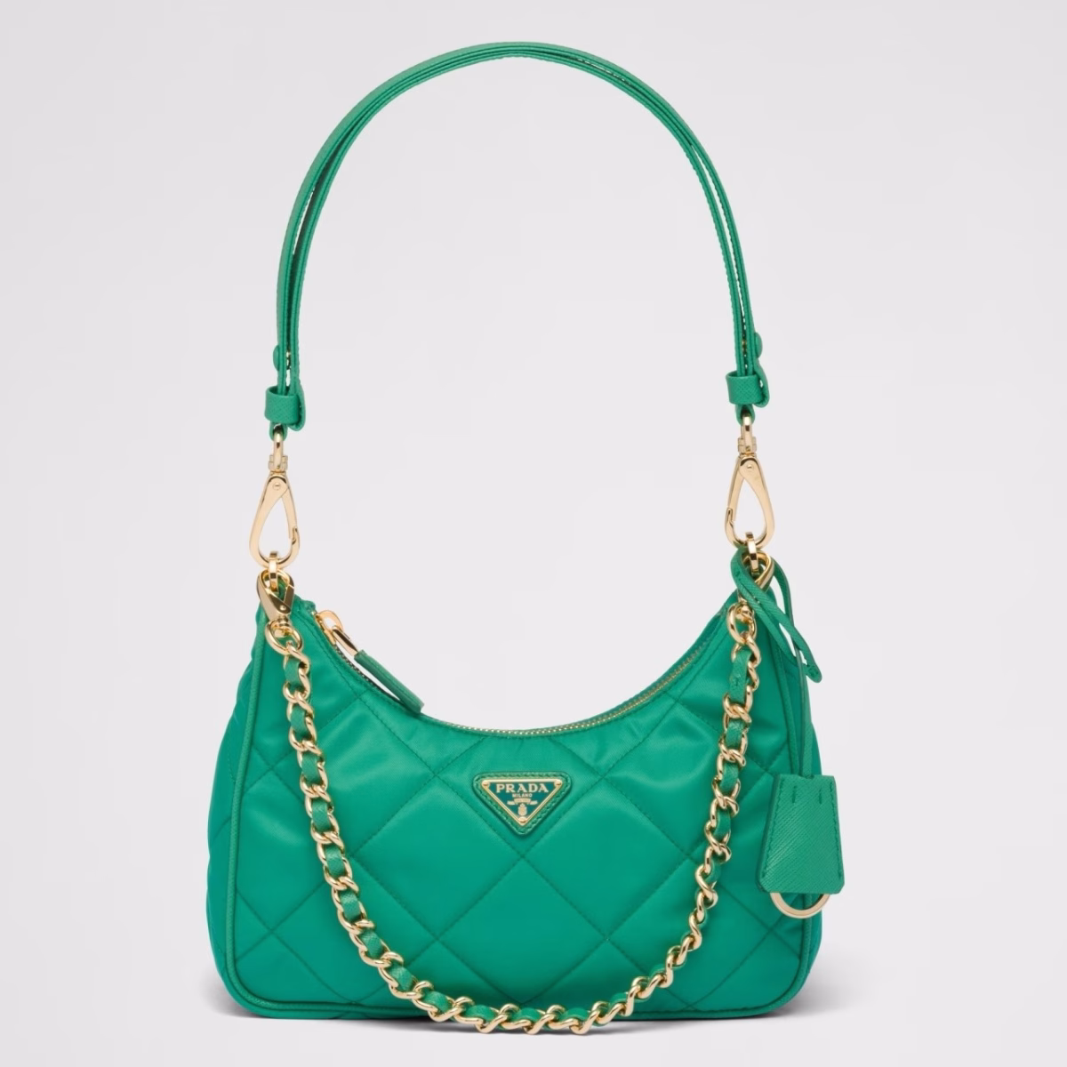 Prada Re-Edition 1995 Chaine Mini Bag in Green Re-Nylon - Image 1