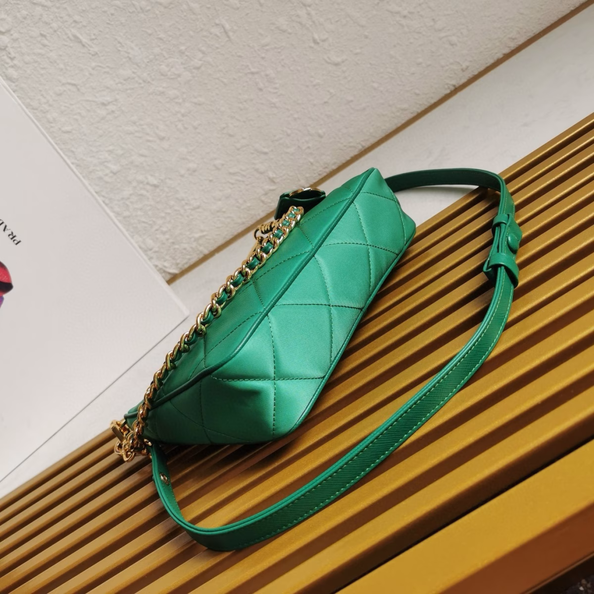 Prada Re-Edition 1995 Chaine Mini Bag in Green Re-Nylon - Image 3