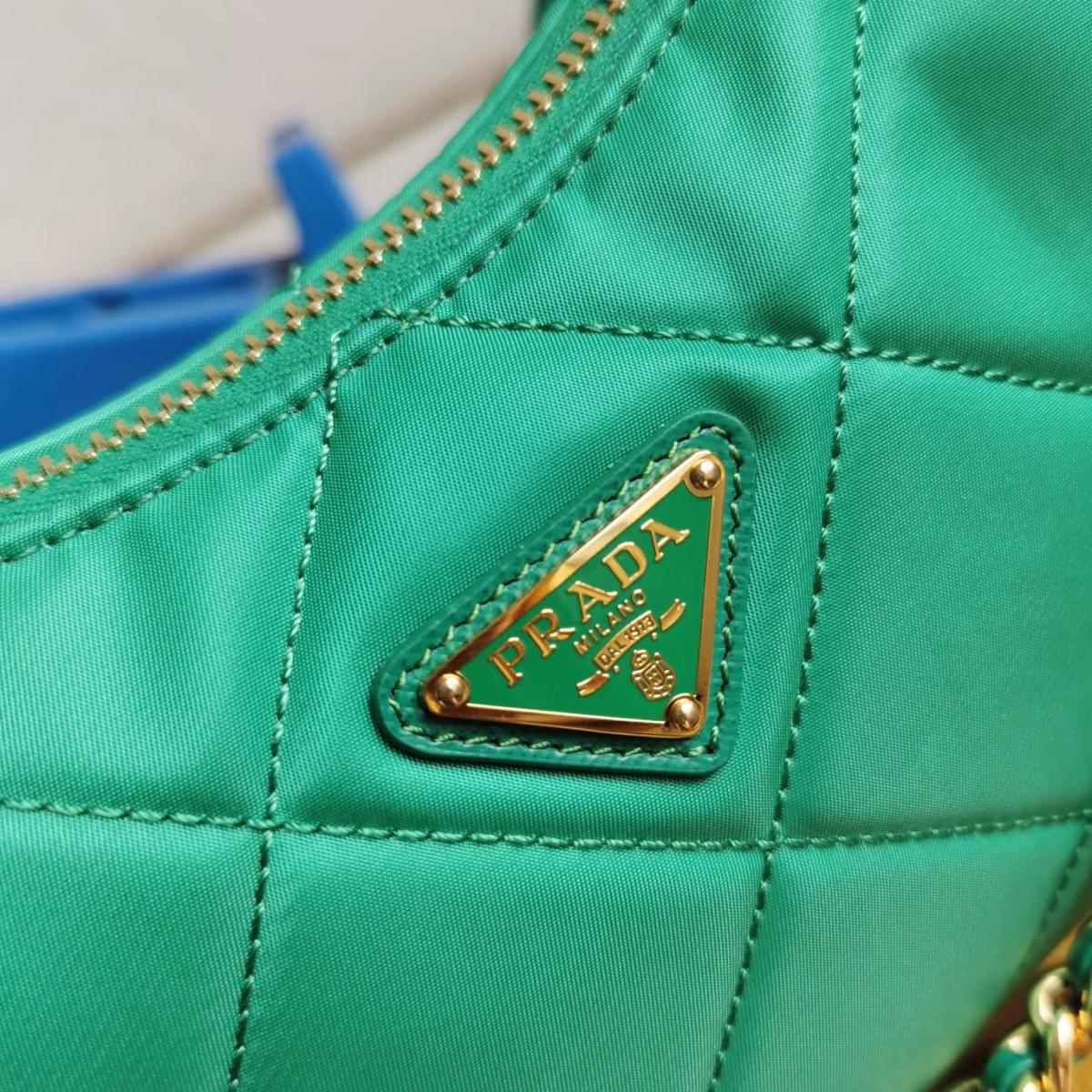Prada Re-Edition 1995 Chaine Mini Bag in Green Re-Nylon - Image 4