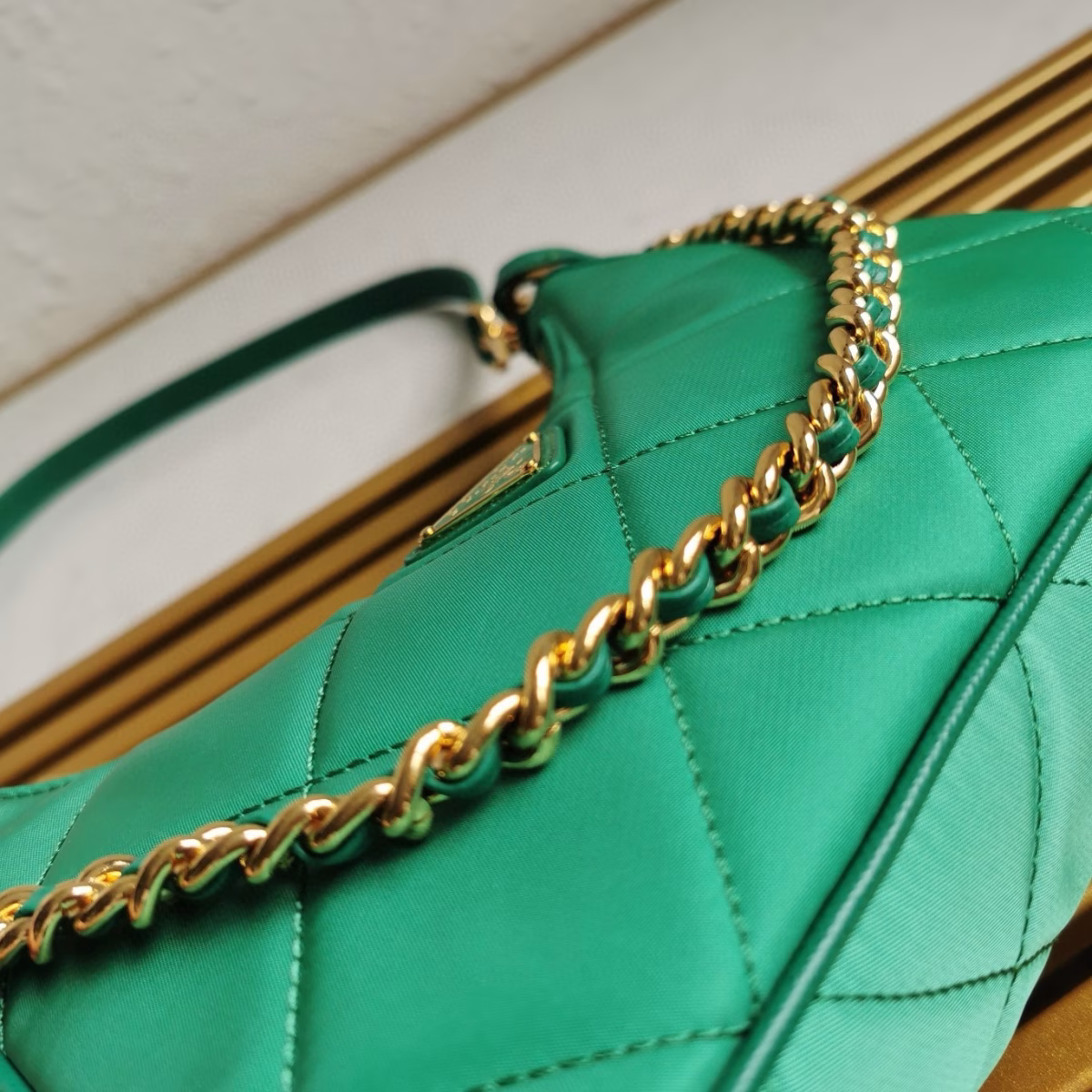 Prada Re-Edition 1995 Chaine Mini Bag in Green Re-Nylon - Image 8