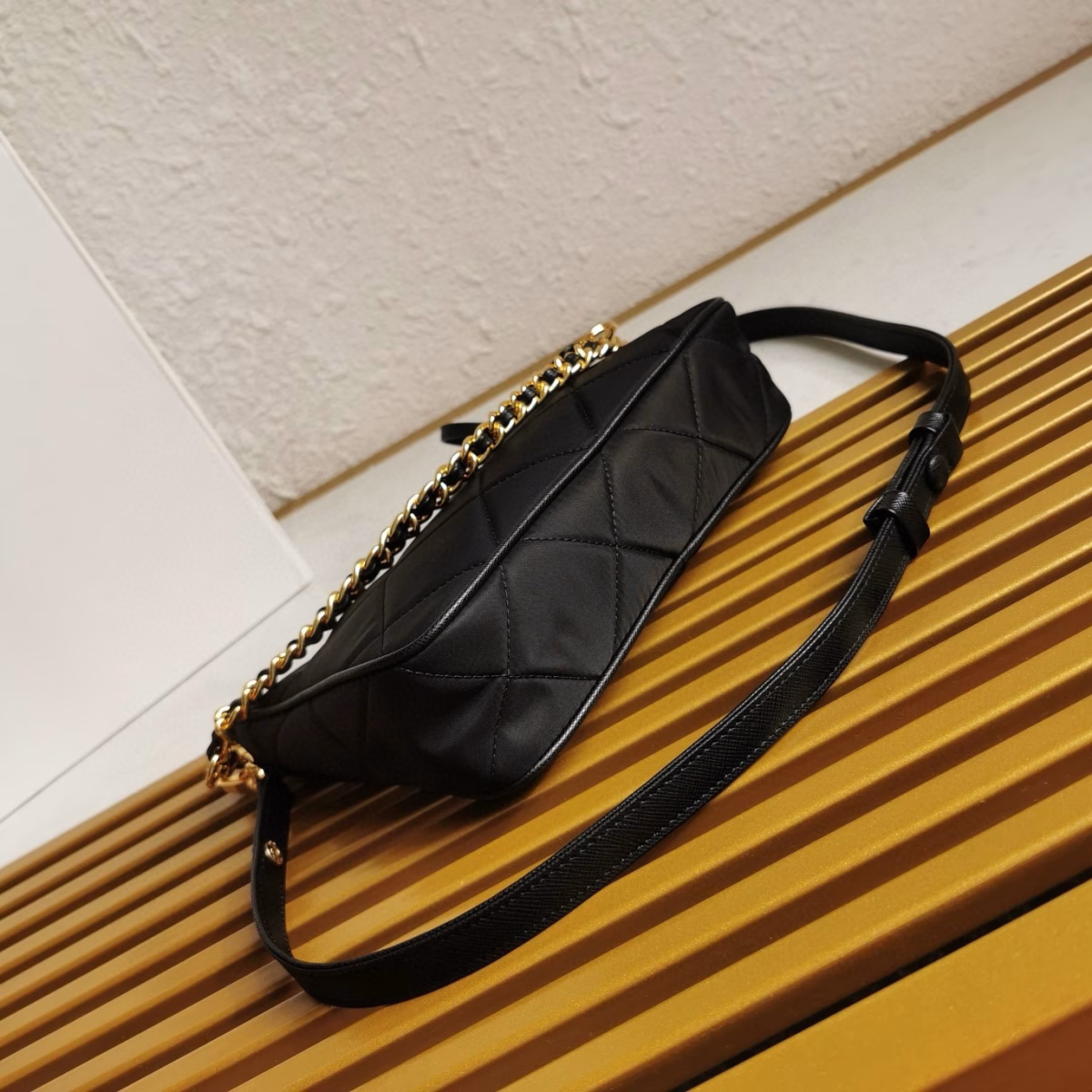 Prada Re-Edition 1995 Chaine Mini Bag in Black Re-Nylon - Image 3