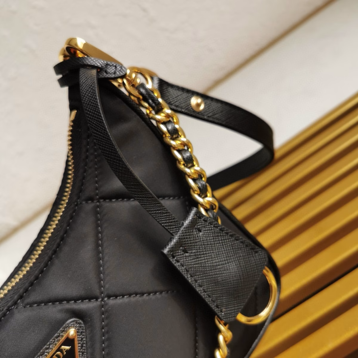 Prada Re-Edition 1995 Chaine Mini Bag in Black Re-Nylon - Image 6