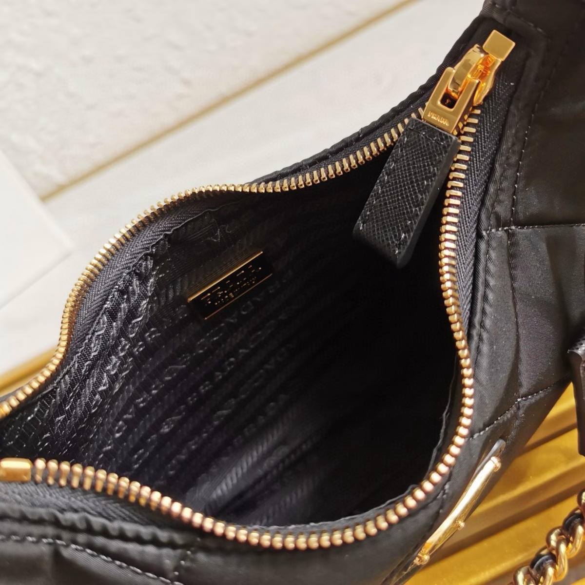 Prada Re-Edition 1995 Chaine Mini Bag in Black Re-Nylon - Image 7