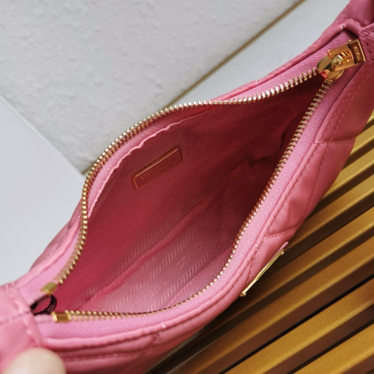 Prada Re-Edition 1995 Chaine Mini Bag in Pink Re-Nylon - Image 6