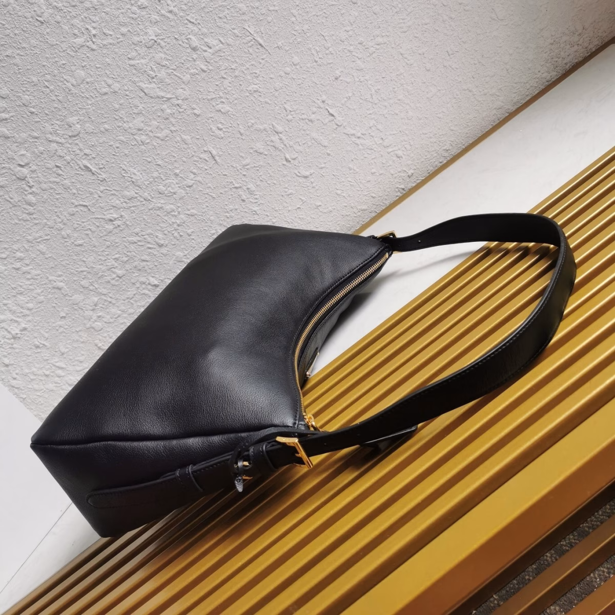 Prada Aimee Large Shoulder Bag in Black Leather - Image 2