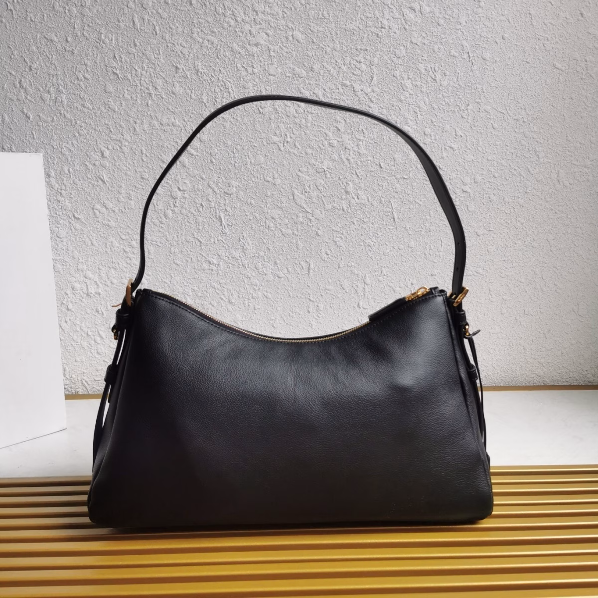 Prada Aimee Large Shoulder Bag in Black Leather - Image 4