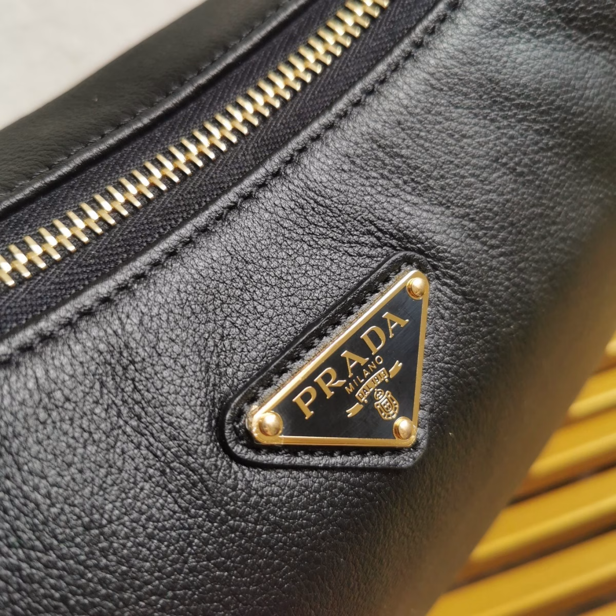 Prada Aimee Large Shoulder Bag in Black Leather - Image 5