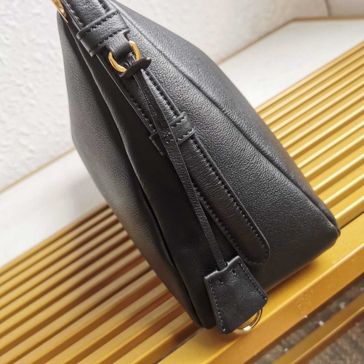 Prada Aimee Large Shoulder Bag in Black Leather - Image 7