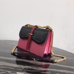 Prada Belle Shoulder Bag In Black/Pink Calfskin - Image 6