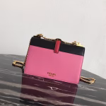 Prada Belle Shoulder Bag In Black/Pink Calfskin - Image 3