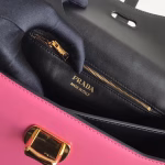 Prada Belle Shoulder Bag In Black/Pink Calfskin - Image 4