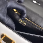 Prada Belle Shoulder Bag In Black/White Calfskin - Image 7