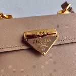 Prada Symbole Shoulder Bag In Beige Saffiano Leather - Image 8