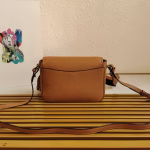 Prada Flap Shoulder Bag in Brown Grained Leather - Image 9