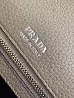 Prada Flap Shoulder Bag in Grey Grained Leather - Image 7