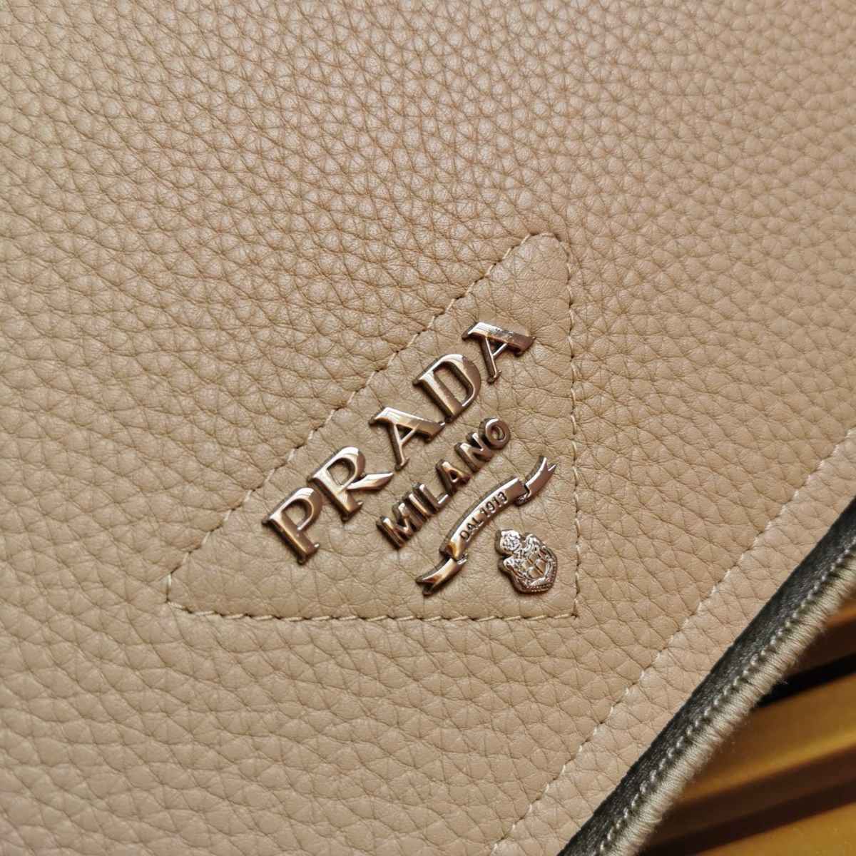Prada Flap Shoulder Bag in Sand Grained Leather - Image 4