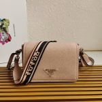 Prada Flap Shoulder Bag in Light Pink Grained Leather - Image 6