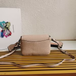 Prada Flap Shoulder Bag in Light Pink Grained Leather - Image 7