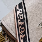 Prada Flap Shoulder Bag in Light Pink Grained Leather - Image 4
