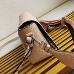Prada Flap Shoulder Bag in Light Pink Grained Leather - Image 9