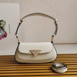 Prada Shoulder Bag in White Brushed Calfskin - Image 7