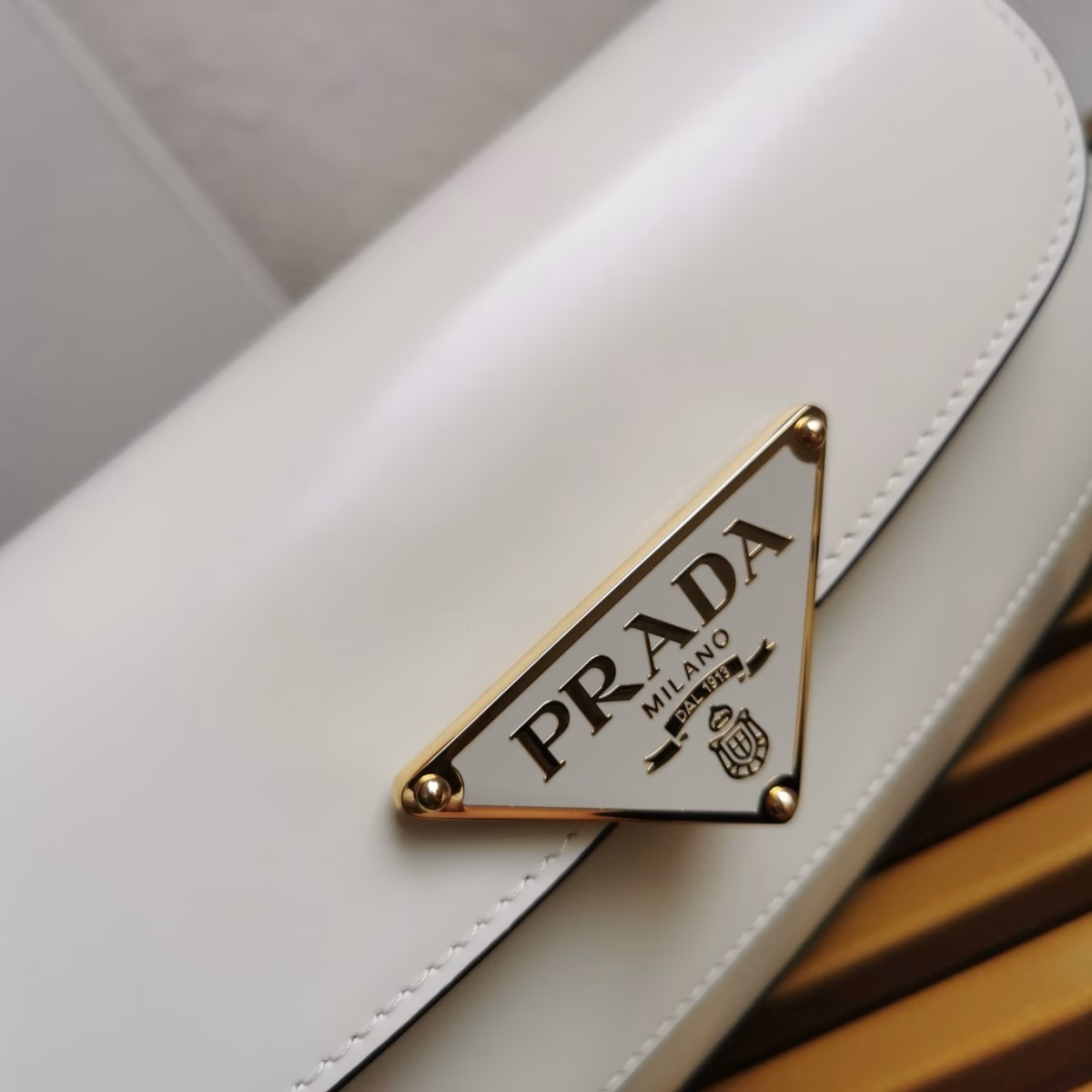 Prada Shoulder Bag in White Brushed Calfskin - Image 6