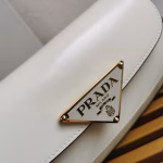Prada Shoulder Bag in White Brushed Calfskin - Image 6