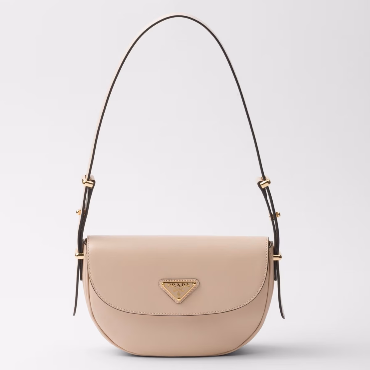Prada Arque Shoulder Bag with Flap in Beige Leather - Image 1