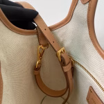 Prada Mini Buckle Bag in Linen Blend and Leather - Image 2