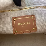 Prada Mini Buckle Bag in Linen Blend and Leather - Image 3
