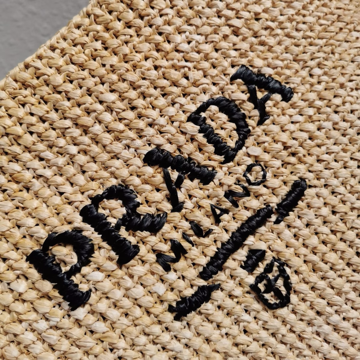 Prada Large Crochet Tote Bag in Beige Raffia-effect Yarn - Image 3