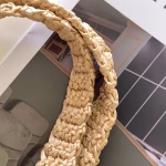 Prada Small Tote Bag In Beige Woven Raffia - Image 9