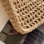Prada Small Tote Bag In Beige Woven Raffia - Image 6