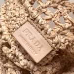 Prada Small Tote Bag In Beige Woven Raffia - Image 4