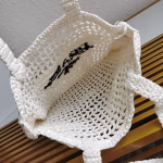 Prada Small Tote Bag In White Woven Raffia - Image 4