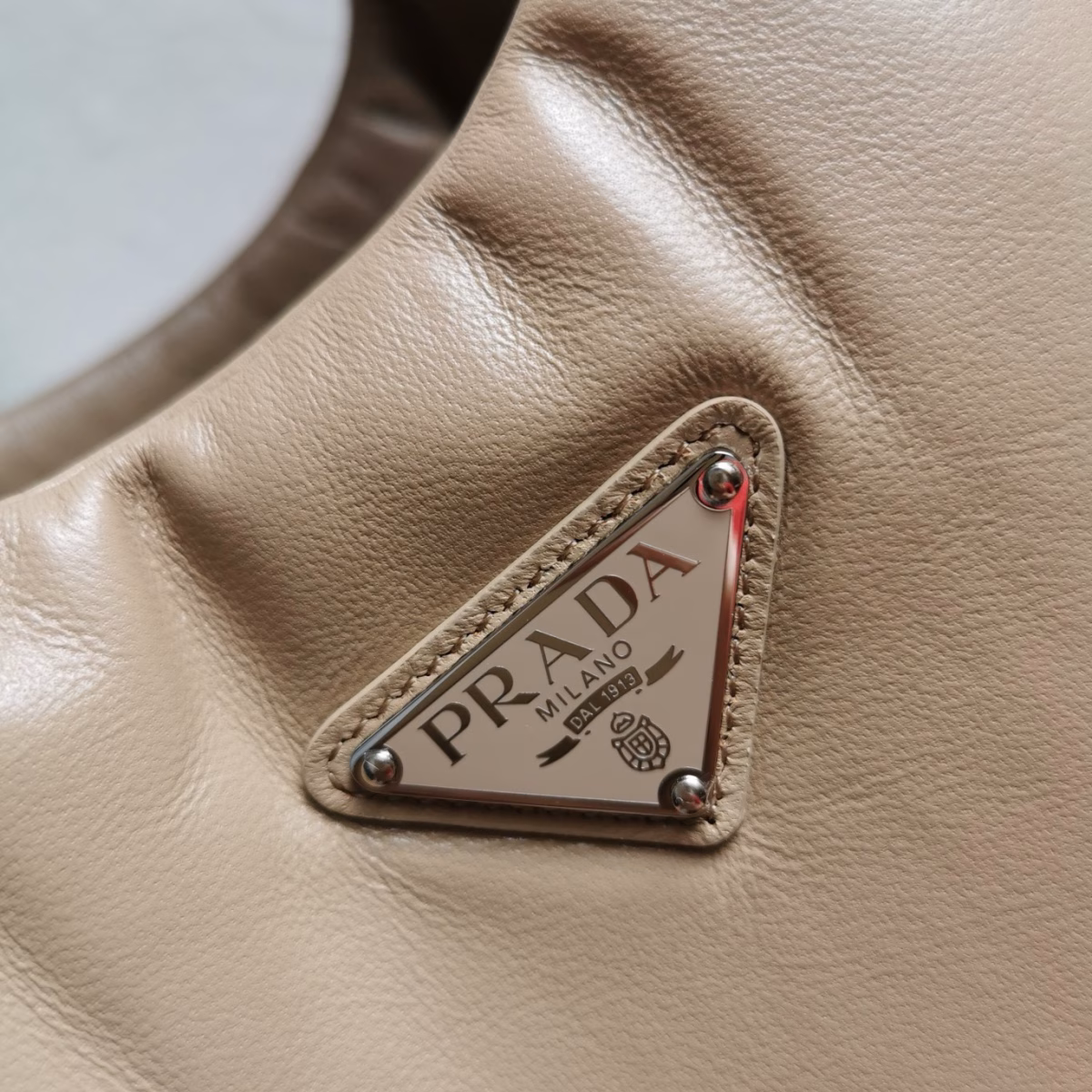 Prada Medium Tote Bag in Beige Nappa Leather - Image 6