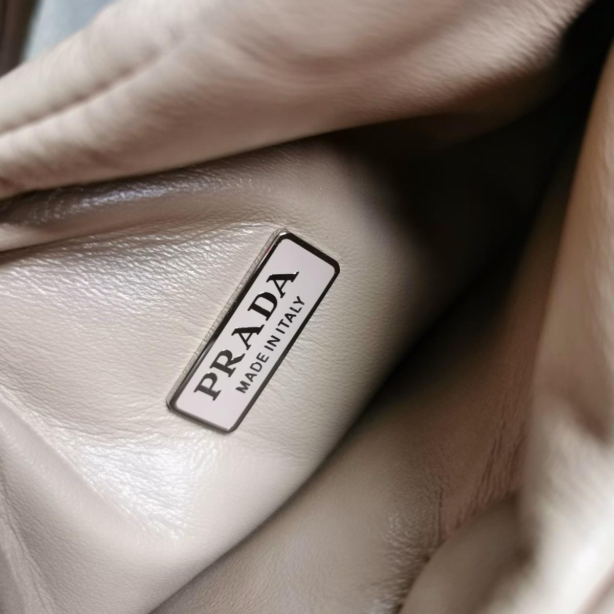 Prada Medium Tote Bag in Beige Nappa Leather - Image 2