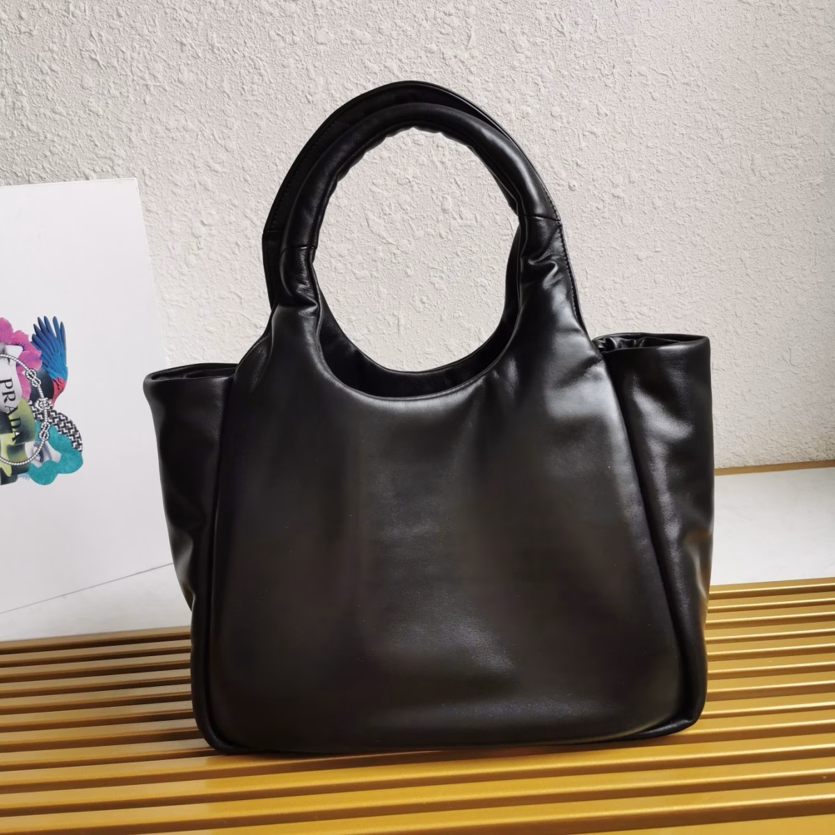 Prada Medium Tote Bag in Black Nappa Leather - Image 10