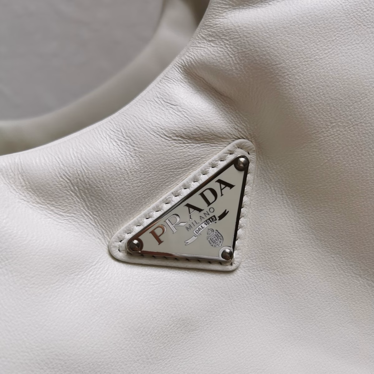 Prada Medium Tote Bag in White Nappa Leather - Image 2