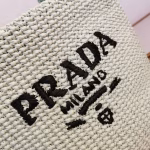 Prada Small Crochet Tote Bag in Aqua Raffia-effect Yarn - Image 5