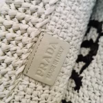 Prada Small Crochet Tote Bag in Aqua Raffia-effect Yarn - Image 9