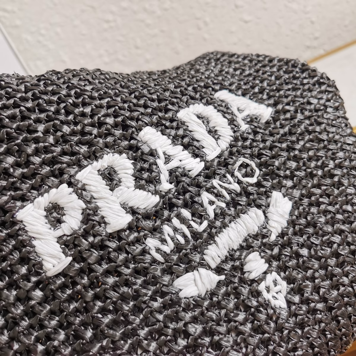 Prada Small Crochet Tote Bag in Black Raffia-effect Yarn - Image 2