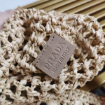 Prada Large Tote Bag In Beige Woven Raffia - Image 3