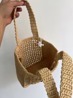 Prada Small Crochet Tote in Beige Raffia-effect Yarn - Image 2