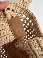 Prada Small Crochet Tote in Beige Raffia-effect Yarn - Image 3
